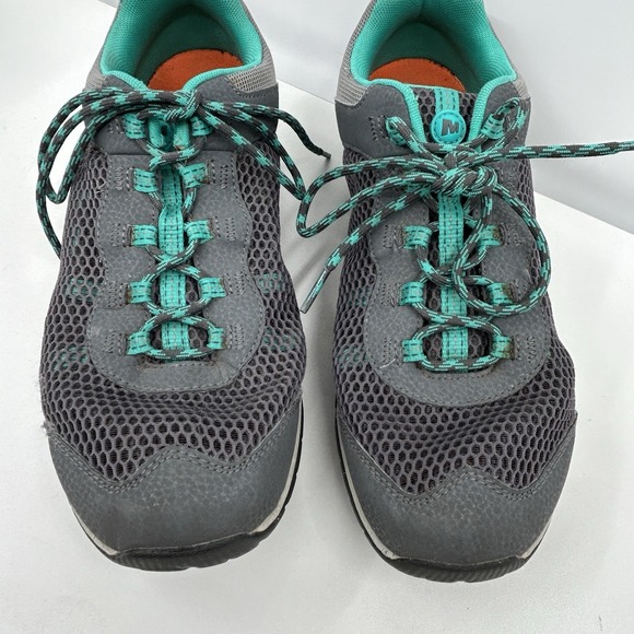 Merrell Womens Riverbed Trail Hiking‎ Shoes Size 11 Gray Aqua Outdoors Gorpcore - Picture 3 of 10